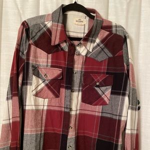 Shyanne Western Maroon Flannel